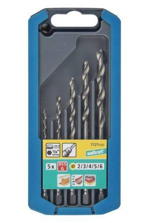 Wolfcraft Wolfcraft Sada 5ks spirálové vrtáky do kovu HSS S=6-kt.ø2-6mm 7121000