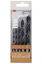 Wolfcraft Wolfcraft Sada 5ks spirálový vrtáky do dřeva CV ø4-10mm 8458000