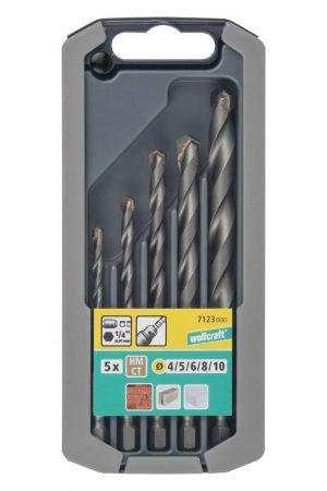 Wolfcraft Wolfcraft Sada 5ks vrtáky do kamene HM S=6-kt. ø4-10mm 7123000
