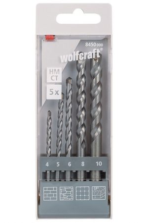 Wolfcraft Wolfcraft Sada 5ks vrták do kamene HM ø4-10mm 8450000