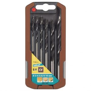 Wolfcraft Wolfcraft Sada 6ks spirálový vrtáky do dřeva CV ø3-10mm 7108000